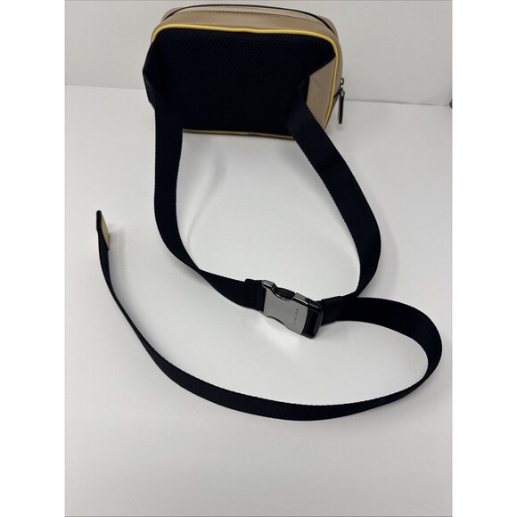 MICHAEL KORS Cooper Graphic Logo Sling Pack Yellow Brown NICE - Picture 9 of 12